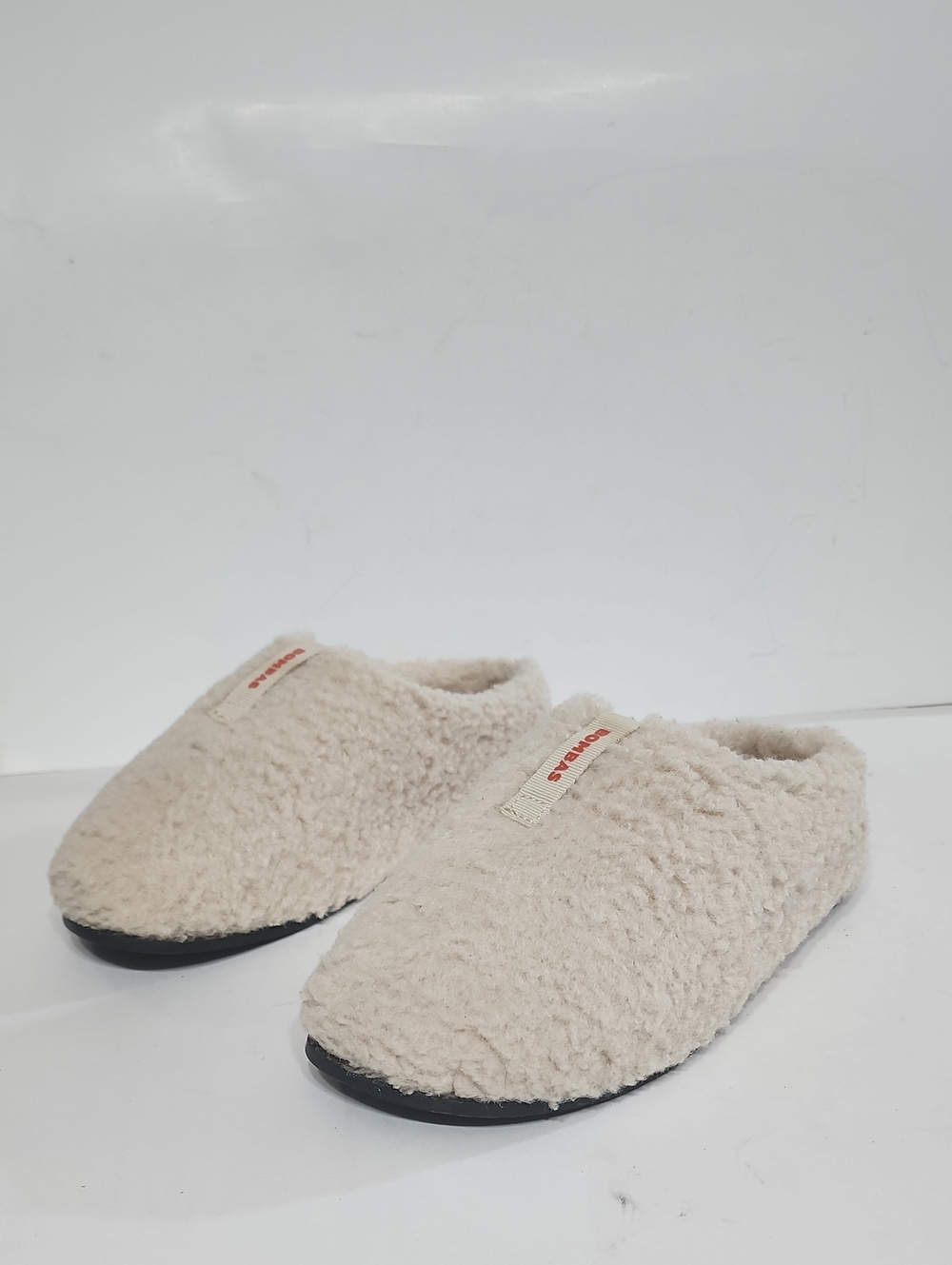 BOMBAS Sunday Slippers Cream Bright Tomato Size 6